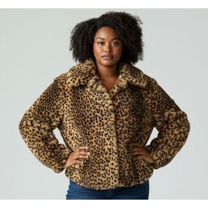 American Signature Vintage Faux Fur Jacket sz M oversized